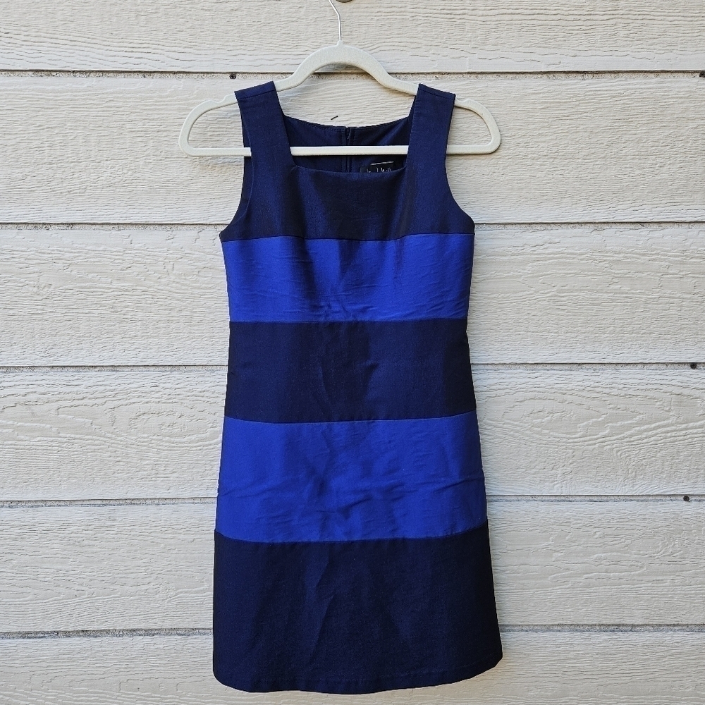 Nicole Miller vintage 90s blue striped sheath mini dress SEE MEASUREMENTS